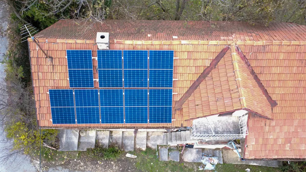 Solarna elektrana, pogled dronom, Sveti Duh