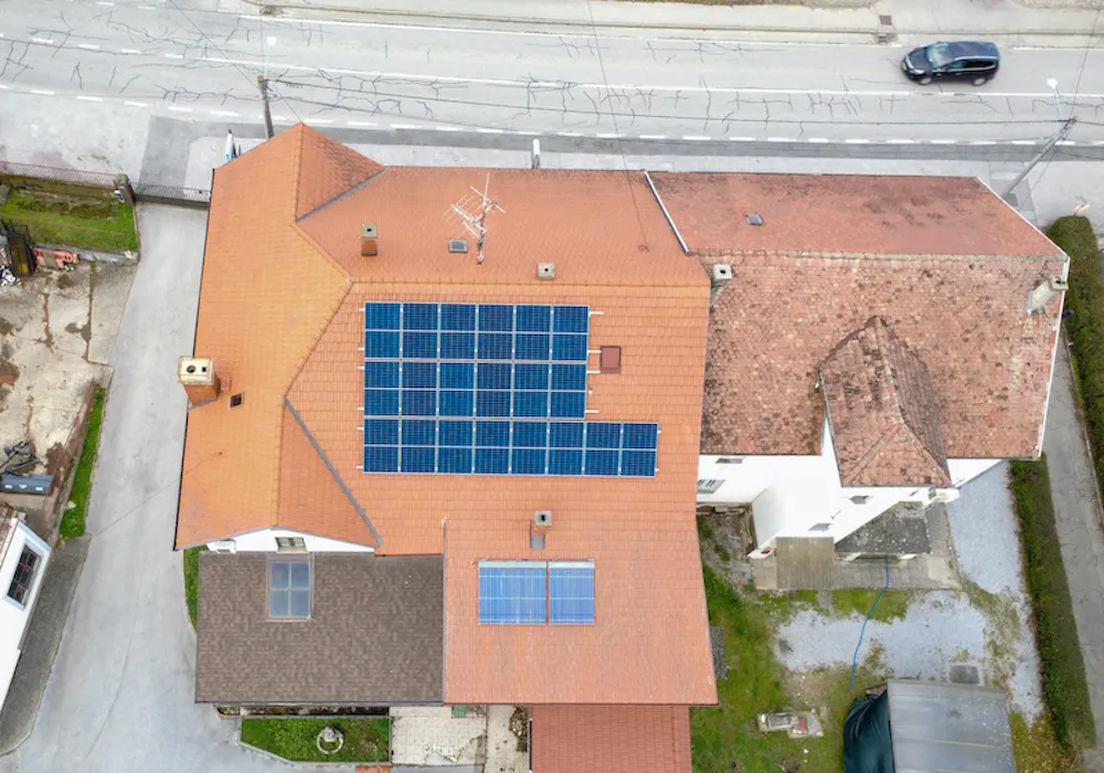 Solarna elektrana, pogled dronom, Donja Zelina
