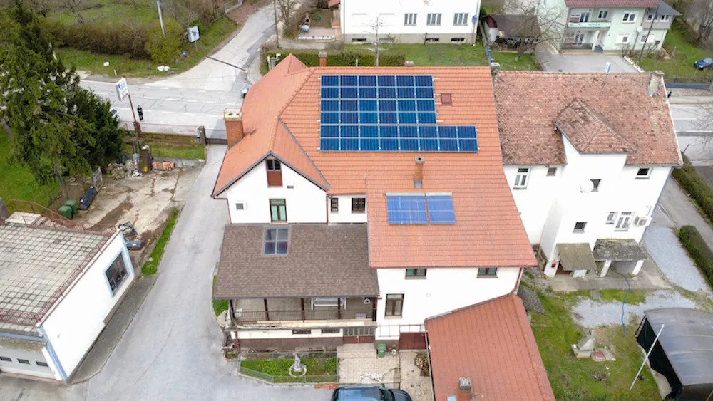 Solarna elektrana, pogled dronom, Donja Zelina