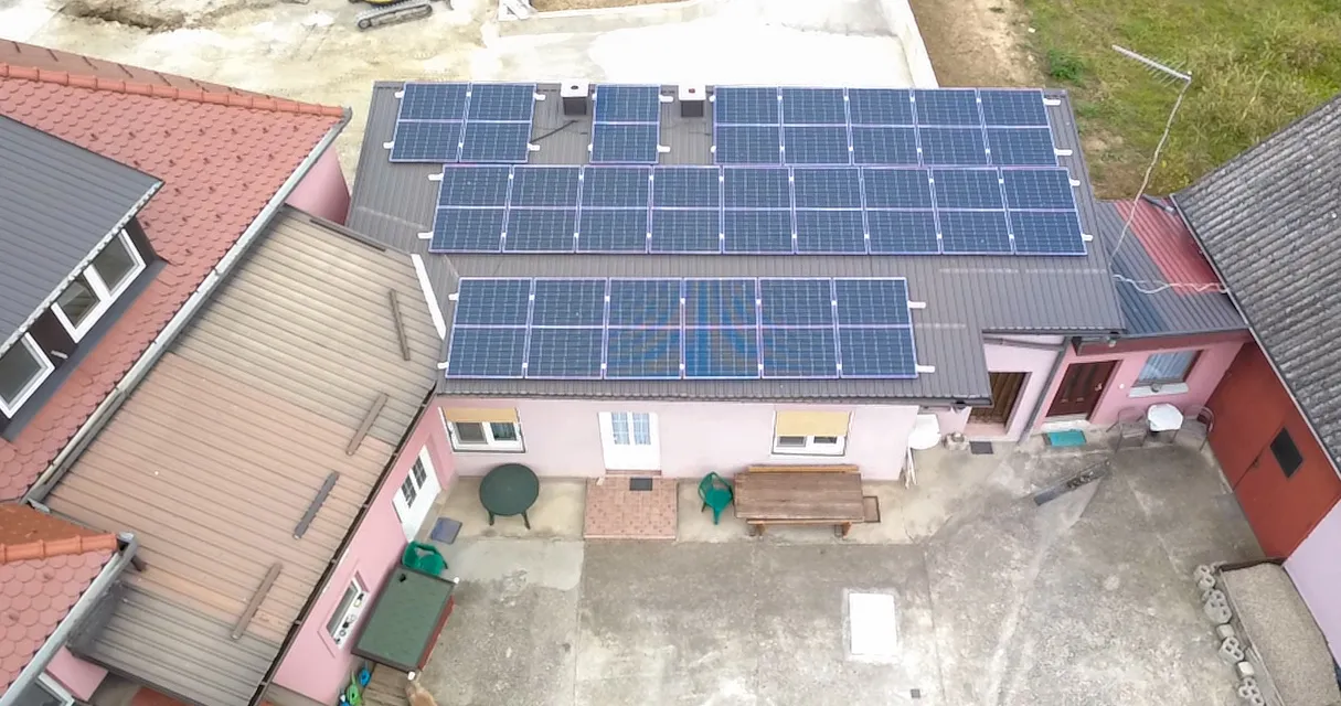 Solarna elektrana, pogled dronom, Odra