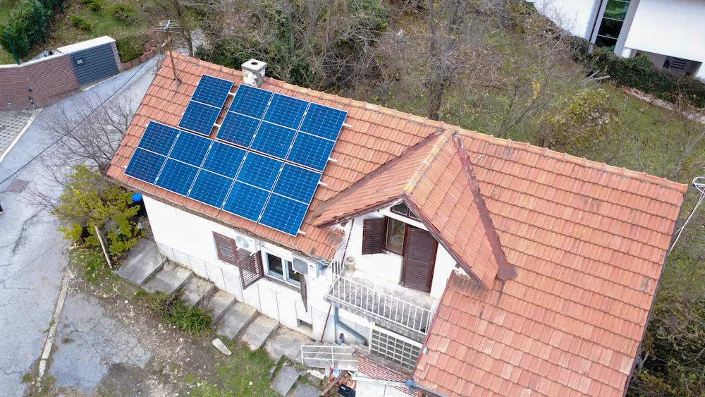 Solarna elektrana, pogled dronom, Sveti Duh