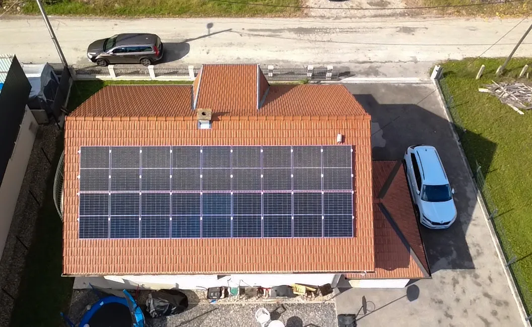 Solarna elektrana, pogled dronom, Sesvete