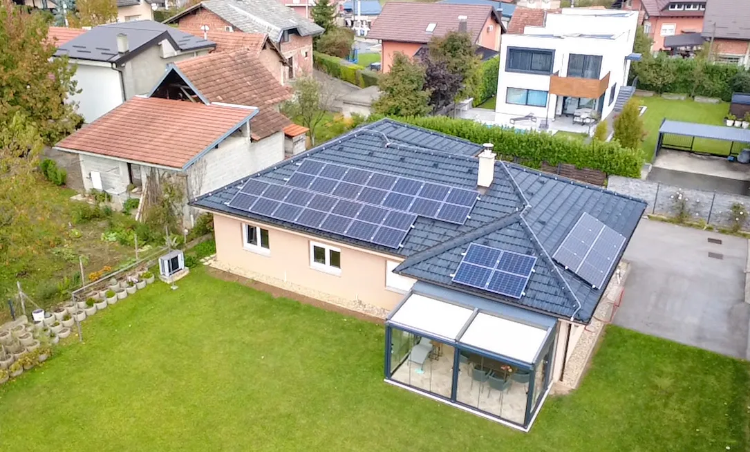 Solarna elektrana, pogled dronom, Bregana
