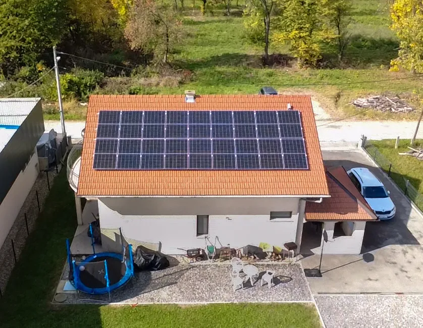 Solarna elektrana, pogled dronom, Sesvete